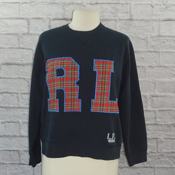 Vintage 90s Ralph Lauren Reworked Tartan Plaid Oversized Pullover Sweatshirt - Picture 1 of 6